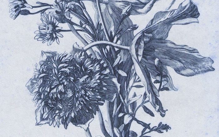 Tapet Blue Flower - Vinil - 100 x 300 cm