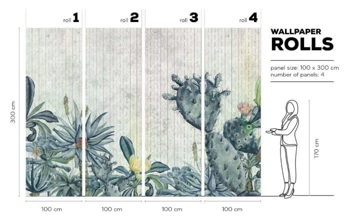 Tapet Succulento - Vinil - 100 x 300 cm