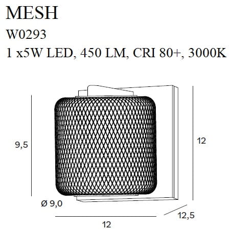 PENDUL- MESH W0293 - AURIU / NEGRU - LED