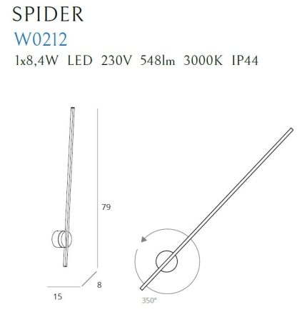 APLICA - SPIDER W0212 - ALB - LED