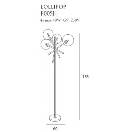 Lampadar Lollipop Maxlight – F0051 – G9 – negru