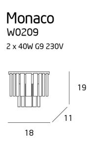 Aplica MONACO Maxlight – W0209 – metal, sticla – G9 - crom