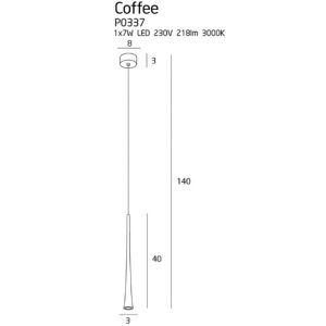 Pendul COFFEE Maxlight – P0337 – metal - LED - maro