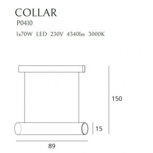 Suspensie COLLAR Maxlight – P0410 – metal, acril – LED - negru