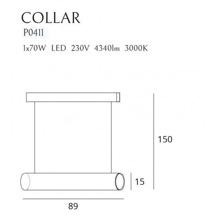 Suspensie COLLAR Maxlight – P0411 – metal, acril – LED - auriu