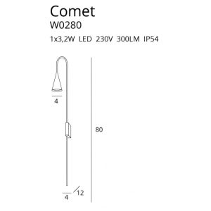 Aplica COMET Maxlight – W0280 – metal - LED - negru