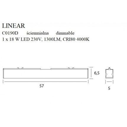 Plafoniera LINEAR57 Maxlight – C0190D – metal, acril – LED – negru
