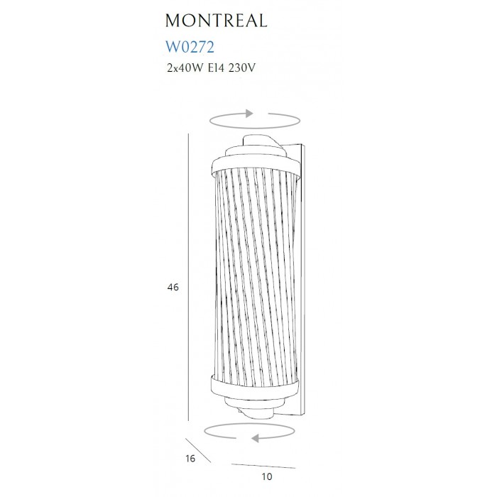 Aplica MONTREAL Maxlight – W0272 – metal, sticla – E14 – crom
