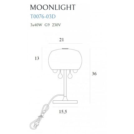 Veioza MOONLIGHT Maxlight – T0076-03D – metal, sticla – G9 – crom