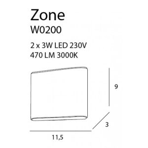 Aplica ZONE Maxlight – W0200 – metal – LED – alb