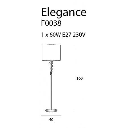 Lampadar ELEGANCE Maxlight – F0038 – metal, textil, acril – E27 – alb