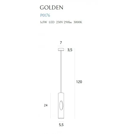 Pendul GOLDEN Maxlight – P0176 – metal – LED – negru