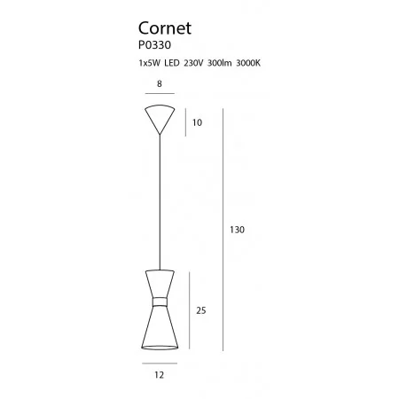 Pendul CORNET Maxlight – P0330 – metal – LED - negru