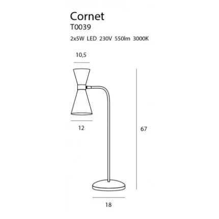 Veioza CORNET Maxlight – T0039 – metal – LED - negru