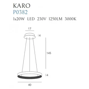 Suspensie KARO Maxlight – P0382 – metal – LED – auriu