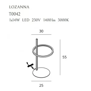 Veioza LOZANNA Maxlight – T0042 – otel – LED – auriu
