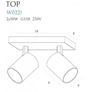 Aplica TOP Maxlight – W0221 – metal – GU10 - negru
