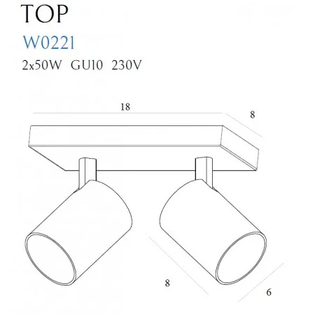 Aplica TOP Maxlight – W0221 – metal – GU10 - negru