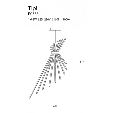 Candelabru TIPI Maxlight – P0353 – metal – LED – negru