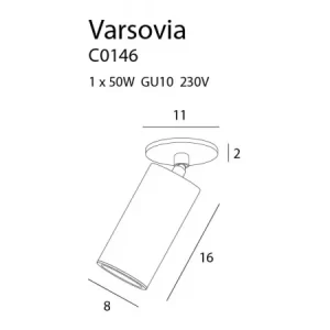 Spot - downlight circular - aplicat - VARSOVIA Maxlight – C0146 – metal – GU10 - auriu