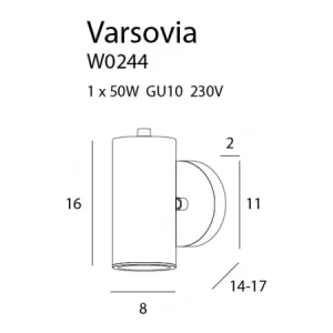 Aplica VARSOVIA Maxlight – W0244 – metal – GU10 - auriu