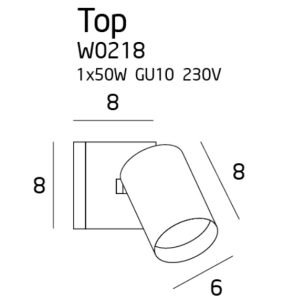 Aplica TOP Maxlight – W0218 – metal – GU10 - alb