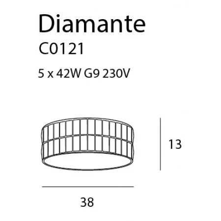 Plafoniera DIAMANTE Maxlight – C0121 – sticla – G9 - argintiu