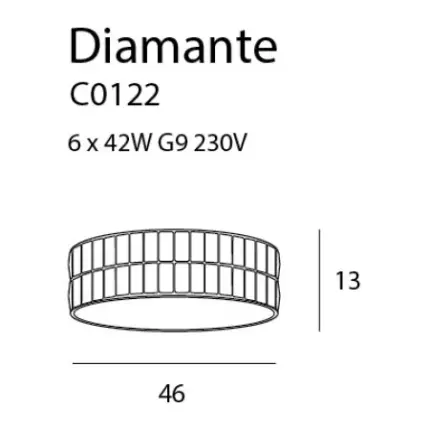 Plafoniera DIAMANTE Maxlight – C0122 – sticla – G9 - argintiu