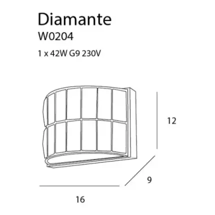 Aplica DIAMANTE Maxlight – W0204 – sticla – G9 - argintiu