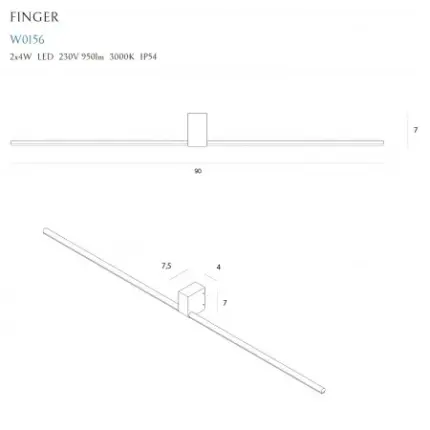 Aplica baie FINGERD90 Maxlight – W0156 – metal – LED - alb