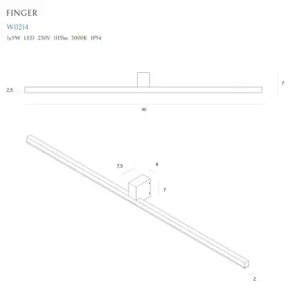 Aplica baie FINGER90 Maxlight – W0214 – metal – LED - alb