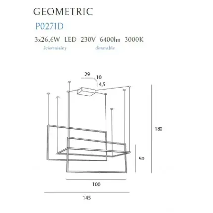 Suspensie GEOMETRIC Maxlight – P0271D – metal – LED - negru
