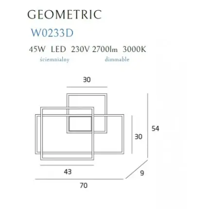 Aplica GEOMETRIC Maxlight – W0233D – metal – LED - negru