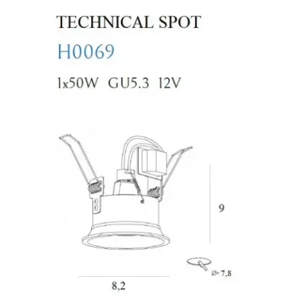 Spot - downlight circular incastrat - DEEP - Maxlight – H0069 – metal – GU10 - alb