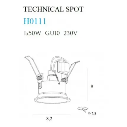 Spot - downlight circular incastrat - DEEP - Maxlight – H0111 – metal – GU10 - negru