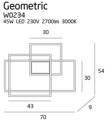 Aplica GEOMETRIC Maxlight – W0234 – metal – LED - alb